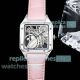 Super Clone Cartier Santos Dumont Silver Skeleton Dial Micro Rotor Pink Strap (5)_th.jpg